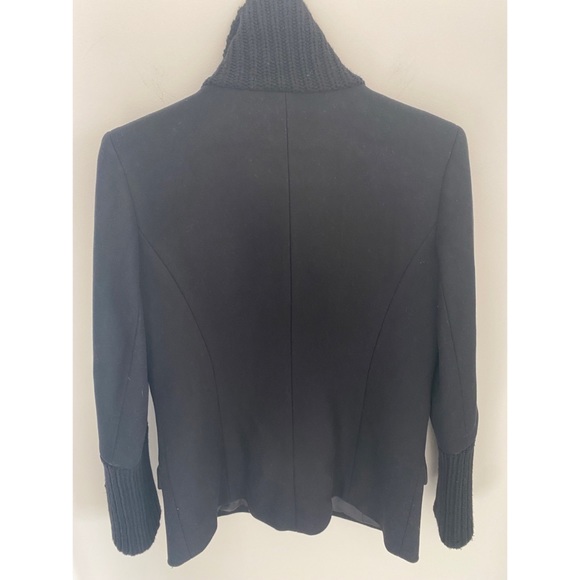 Theory Chunky rib knit virgin wool cashmere blend black coat size Large - Picture 4 of 11